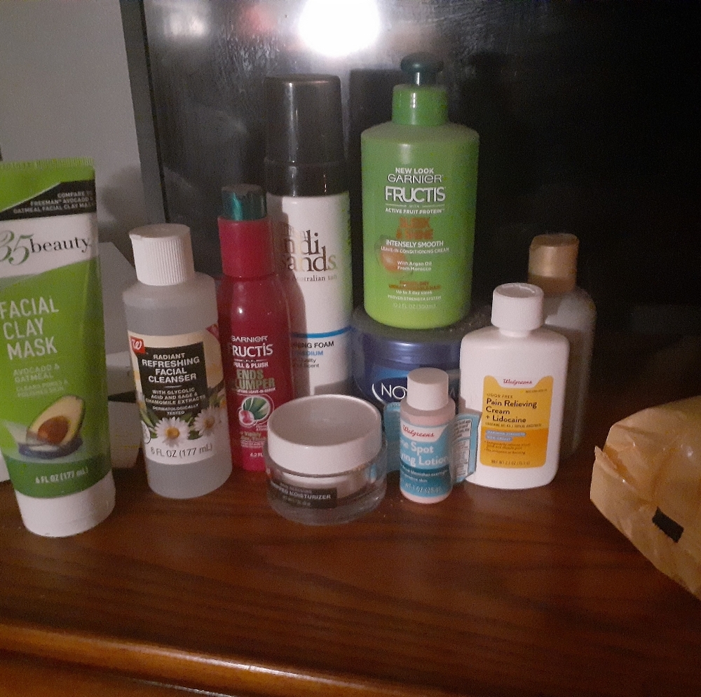 Face products and hair products